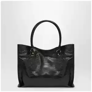 Balenciaga Le City small lambskin leather tote bag in black
