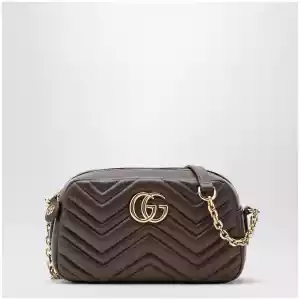 GUCCI Small GG Marmont camera bag in taupe nappa leather