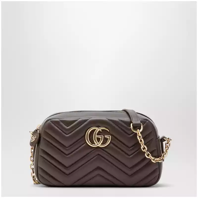GUCCI Small GG Marmont camera bag in taupe nappa leather