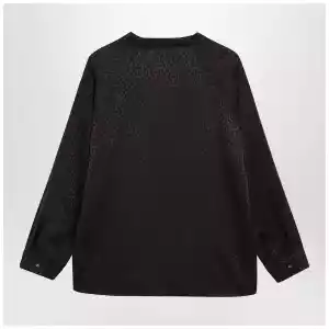 GUCCI Brown jacquard silk shirt with clamps