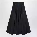 Balenciaga Navy blue maxi godet denim skirt