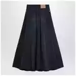 Balenciaga Navy blue maxi godet denim skirt
