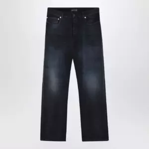 Balenciaga Wide-leg blue washed-effect jeans