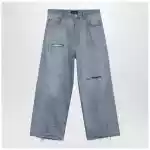 Balenciaga Light blue baggy jeans with rips