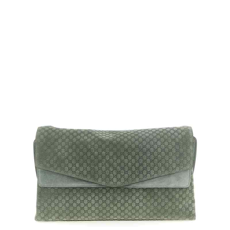 Gucci Gg Large Suede Shoulder Bag