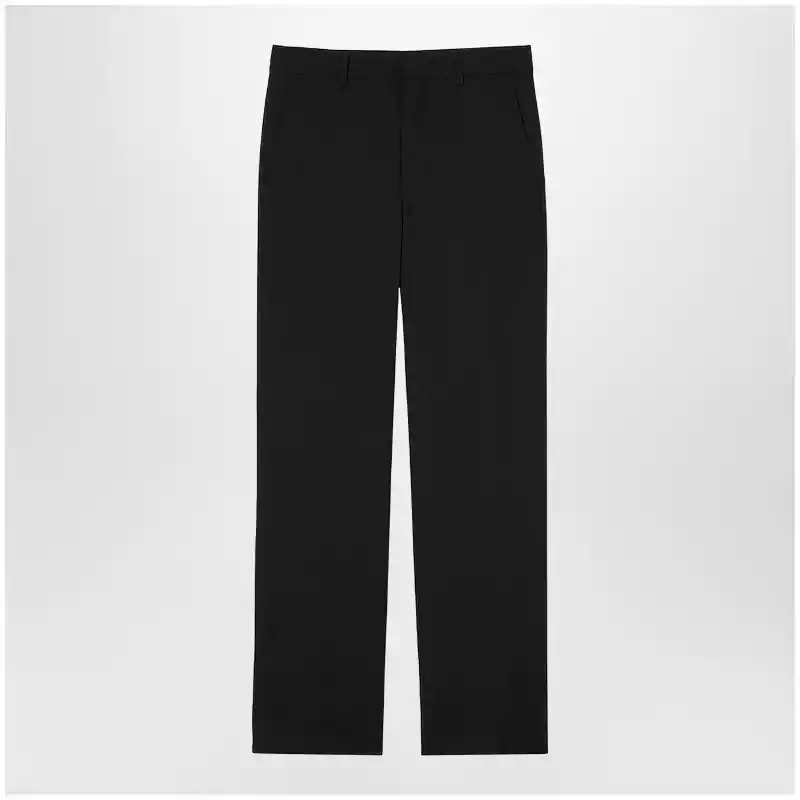 GUCCI Black Wool Trousers With GG Pattern