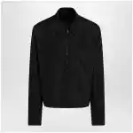 GUCCI Zip jacket in cotton and acetate faille, black