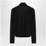 GUCCI Zip jacket in cotton and acetate faille, black