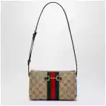 GUCCI GG fabric shoulder bag in sand color