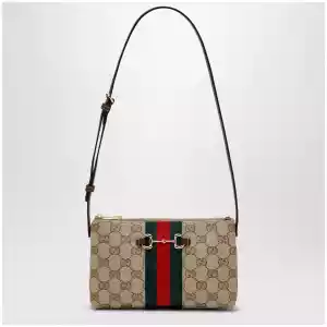 GUCCI GG fabric shoulder bag in sand color