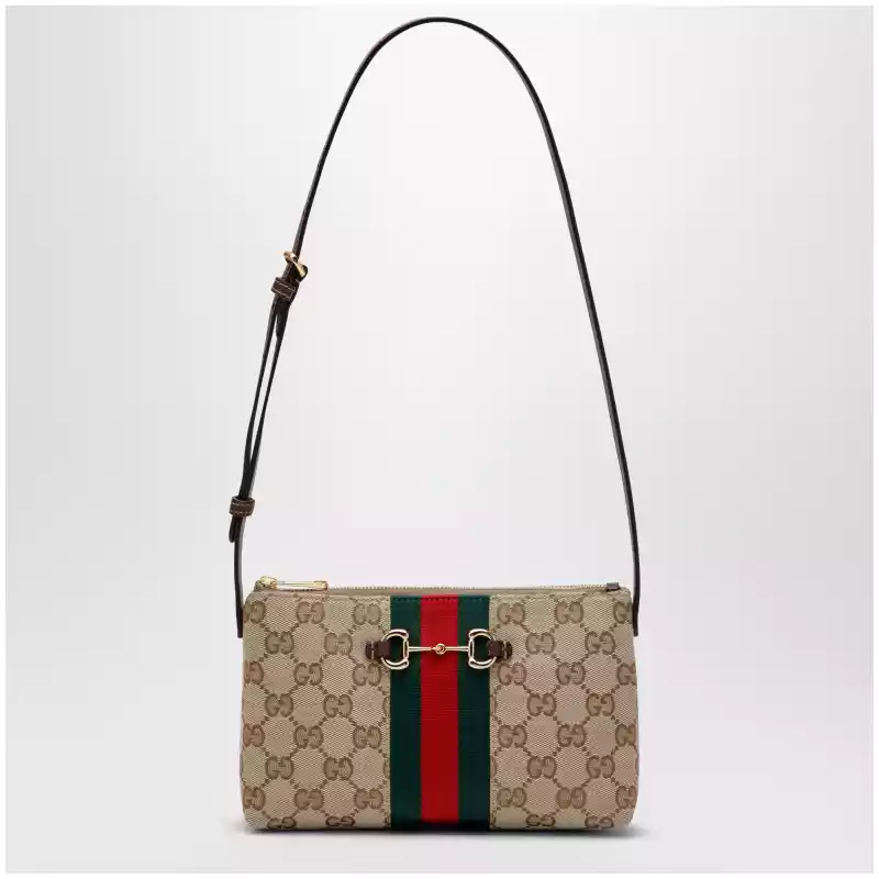 GUCCI GG fabric shoulder bag in sand color