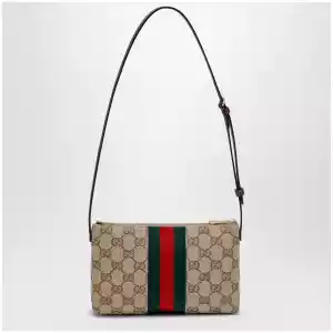 GUCCI GG fabric shoulder bag in sand color