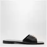 GUCCI Black nappa leather Double G slides