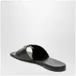 GUCCI Black nappa leather Double G slides