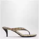 GUCCI Vittoria flip-flops in beige sand GG canvas