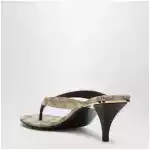 GUCCI Vittoria flip-flops in beige sand GG canvas
