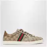 GUCCI Stretch sneakers in beige sand GG canvas