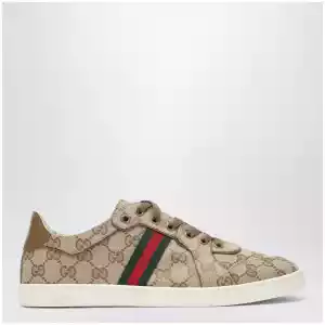 GUCCI Stretch sneakers in beige sand GG canvas