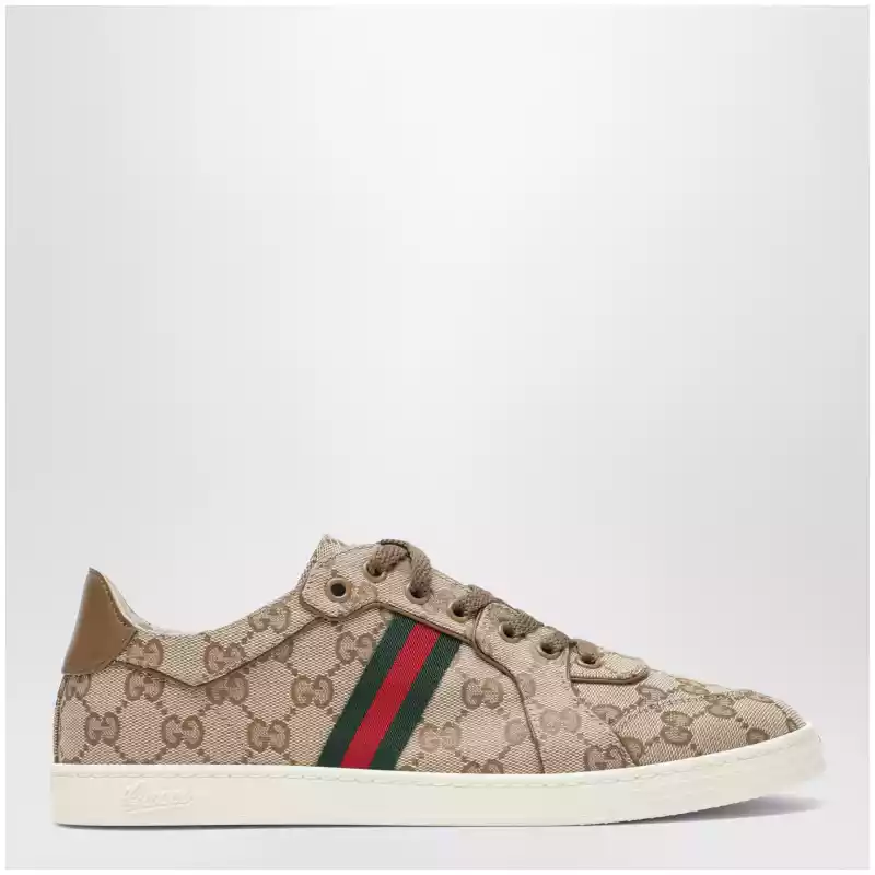 GUCCI Stretch sneakers in beige sand GG canvas