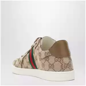 GUCCI Stretch sneakers in beige sand GG canvas