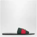 GUCCI Black leather Riviera slides