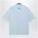 GUCCI GG cotton poplin short-sleeve shirt in light blue