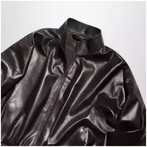 GUCCI Soft nappa leather bomber jacket in dark brown