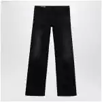 GUCCI Black stretch denim trousers with washed effect
