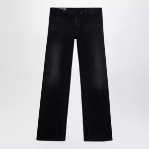 GUCCI Black stretch denim trousers with washed effect