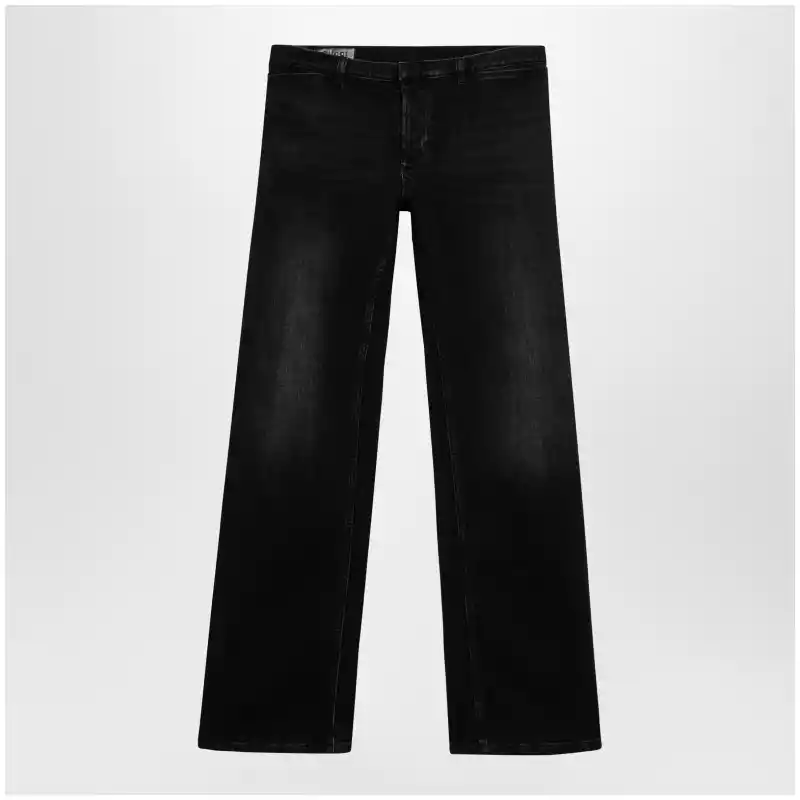 GUCCI Black stretch denim trousers with washed effect