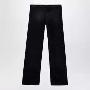 GUCCI Black stretch denim trousers with washed effect