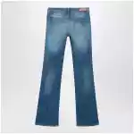 GUCCI Low-rise flare jeans with Horsebit in blue denim