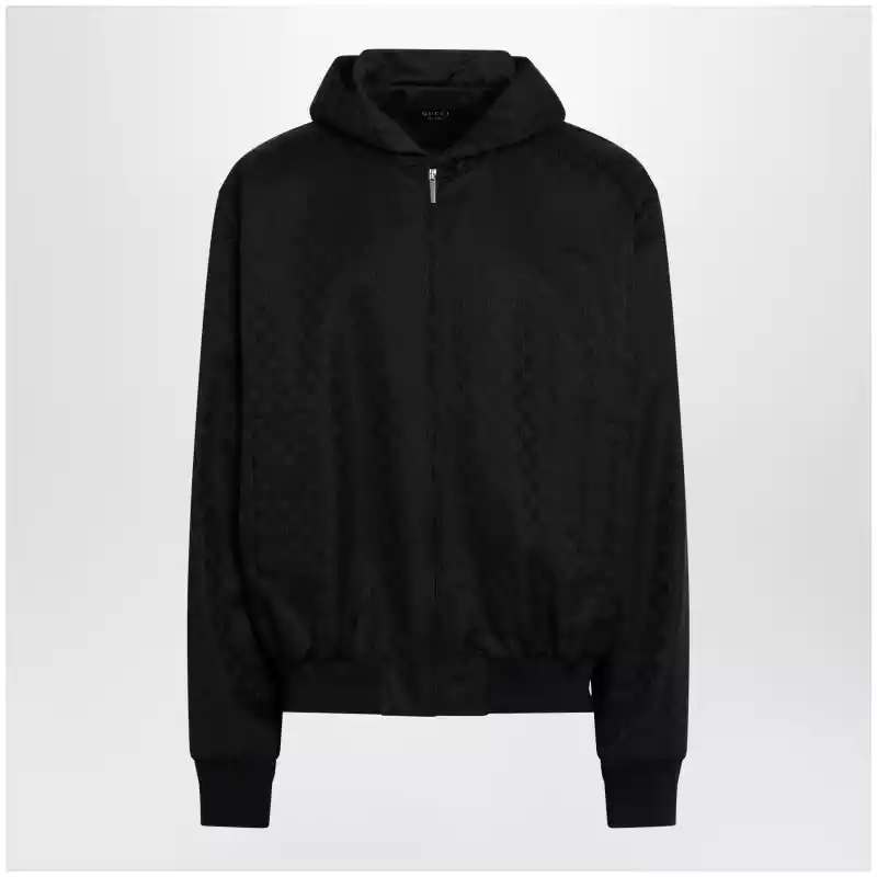 GUCCI Ultramarine GG cotton canvas zip hooded jacket