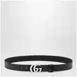 GUCCI Cut GG Marmont reversible GG canvas and leather belt, black