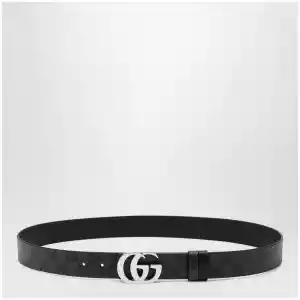 GUCCI Cut GG Marmont reversible GG canvas and leather belt, black