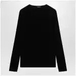 GUCCI Black crew-neck knit in viscose blend