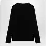 GUCCI Black crew-neck knit in viscose blend
