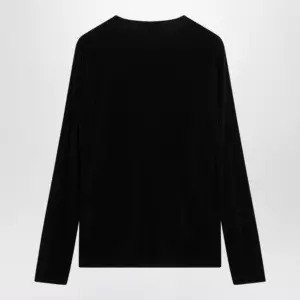 GUCCI Black crew-neck knit in viscose blend