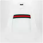 GUCCI White cashmere polo shirt with Web motif