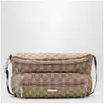 GUCCI Tag medium GG canvas crossbody bag in sand/brown