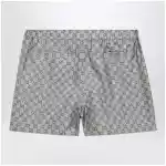 GUCCI Silk twill shorts with GG print in beige