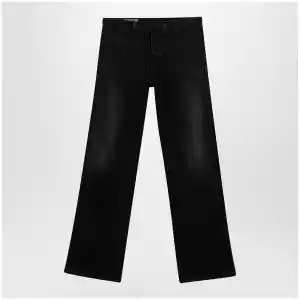 GUCCI Low-rise cotton denim jeans with Web tape in black