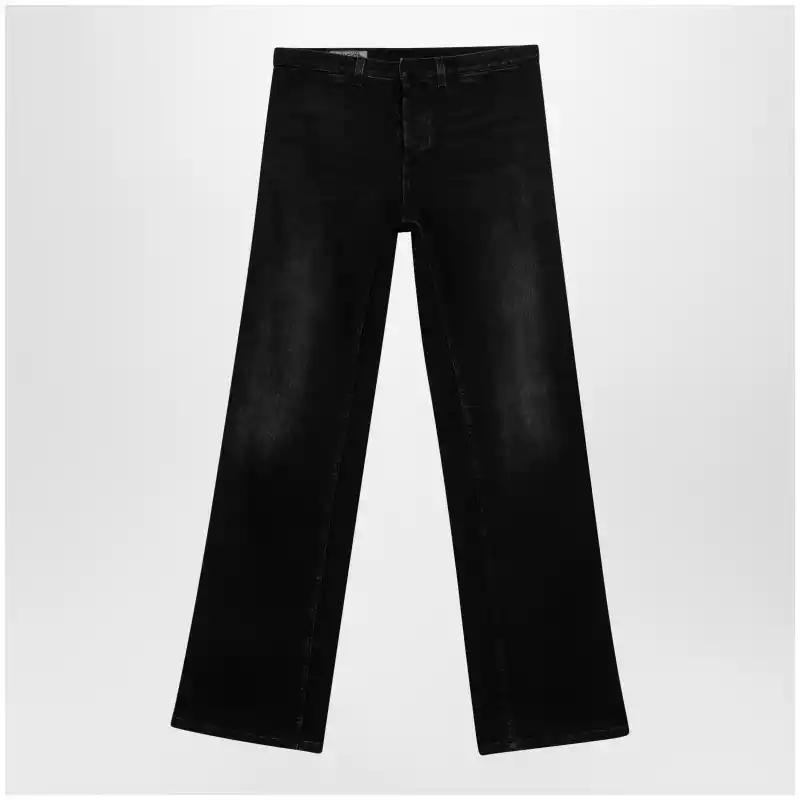 GUCCI Low-rise cotton denim jeans with Web tape in black