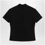 GUCCI Black GG jacquard jersey T-shirt with half zip