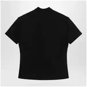 GUCCI Black GG jacquard jersey T-shirt with half zip