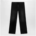 GUCCI Straight-leg stretch cotton denim jeans in black
