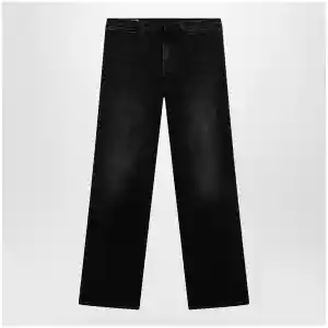 GUCCI Straight-leg stretch cotton denim jeans in black