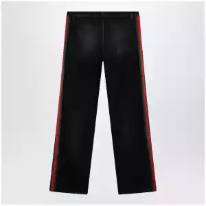 GUCCI Straight-leg stretch cotton denim jeans in black
