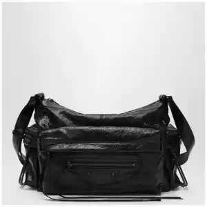 Balenciaga Le City medium multi-pocket lambskin crossbody bag black