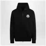 Moncler Black cotton hoodie with logo